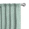 thumbnail image 1 of Ambesonne Pearls Window Curtains, Abstract Nautical Motifs, Each 28" W x 63" L, Almond Green White, 1 of 5