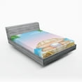 thumbnail image 1 of Ambesonne Pearls Fitted Sheet, Shell on Sandy Beach, Full Size, Cream Blue, 1 of 3