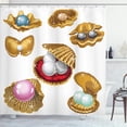 thumbnail image 1 of Ambesonne Pearls Shower Curtain, Open Shells Sea Image, 69"Wx75"L, Multicolor, 1 of 5