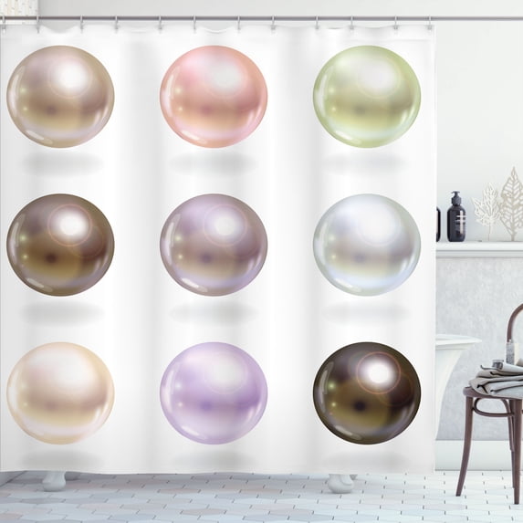 Ambesonne Pearls Shower Curtain, Pastel Colored Bridal, 69"Wx75"L, Multicolor