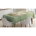 thumbnail image 1 of Ambesonne Pearls Tablecloth Rectangular Table Cover, Open Shell Marine Life, 52"x70", Green Beige, 1 of 3