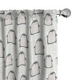 thumbnail image 1 of Ambesonne Penguin Curtains, Pastel Antarctica Birds, Pair of 28"x84", Grey Pink, 1 of 5
