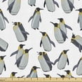 thumbnail image 1 of Ambesonne Penguin Fabric by the Yard Upholstery, Arctic Animals Plain Back, 1 Yard, Pale Grey White and Marigold, 1 of 5