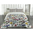 thumbnail image 1 of Ambesonne Penguin Quilted Coverlet 3 Pcs, Winter Cartoon Animal, King Size, Multicolor, 1 of 4