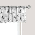 thumbnail image 1 of Ambesonne Penguin Window Valance, Skiing Penguins on Snowboards Winter Sports Themed Pattern Animal Bird with Scarf, Curtain Valance for Kitchen Bedroom Decor with Rod Pocket, 54" X 18", White Black, 1 of 3