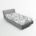 thumbnail image 1 of Ambesonne Pentacle Fitted Sheet, Concept, Twin Size, Black and White, 1 of 3
