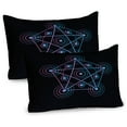 thumbnail image 1 of Ambesonne Pentacle Pillow Sham 2 Pack, Geometry, 36"x20", Black Blue and Pink, 1 of 3
