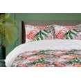 thumbnail image 1 of Ambesonne Peony Down Alternative Quilt Comforter, Floral Vintage Leafy Design, Queen, Forest Green Dark Coral, 1 of 1