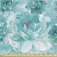 thumbnail image 1 of Ambesonne Peony Fabric by the Yard Upholstery, Floral Pattern Nautical Color, 1 Yard, Dark Seafoam Seafoam, 1 of 5