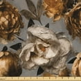 thumbnail image 1 of Ambesonne Peony Fabric by the Yard Upholstery, Vintage Floral Nostalgia Art, 10 Yards, Dimgray Caramel Eggshell, 1 of 5