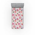 thumbnail image 1 of Ambesonne Peony Fitted Sheet, Garden Pastel Spring Floral, Twin Size, Pink and Slate Brown, 1 of 5