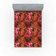thumbnail image 1 of Ambesonne Peony Fitted Sheet, Grunge Effect Pattern Flowers, California King, Pink Dark Salmon and Cinnamon, 1 of 5