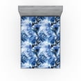 thumbnail image 1 of Ambesonne Peony Fitted Sheet, Wild Life Floral Boho Pattern, California King, Cobalt Blue Pale Blue, 1 of 5