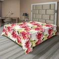 thumbnail image 1 of Ambesonne Peony Flat Bedding Sheet Soft Top Sheet, Spring Floral Dreamy Pattern, Queen, Laurel Green Dark Coral, 1 of 1