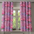 thumbnail image 1 of Ambesonne Peony Grommet Curtain, Botany Dreamy Flowers Print, 50"x63", Hot Pink Green Fuchsia, 1 of 1