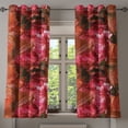 thumbnail image 1 of Ambesonne Peony Grommet Curtain, Grunge Effect Pattern Flowers, 50"x60", Pink Dark Salmon and Cinnamon, 1 of 1