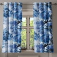 thumbnail image 1 of Ambesonne Peony Grommet Curtain, Wild Life Floral Boho Pattern, 50"x63", Cobalt Blue Pale Blue, 1 of 1