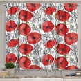 thumbnail image 1 of Ambesonne Peony Kitchen Curtains, Rural Garden in Blossom, 55"x39", Vermilion Lilac Green, 1 of 3