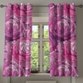 thumbnail image 1 of Ambesonne Peony Pattern Grommet Curtain, Watercolor Dreamy Art, 50"x63", Pale Purple Hot Pink, 1 of 1