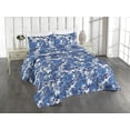 thumbnail image 1 of Ambesonne Peony Quilted Bedspread Set 3 Pcs, Winter Boho Flowers Jungle, Queen, Dark Ceil Blue and Soft Blue, 1 of 4