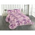 thumbnail image 1 of Ambesonne Peony Quilted Coverlet 3 Pcs, Romantic Bouquet Pattern Boho, King Size, Pale Fuchsia Soft Pink, 1 of 4