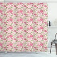 thumbnail image 1 of Ambesonne Peony Shower Curtain, Simplistic Romantic Flowers, 69"Wx70"L, Pink Lime Green, 1 of 5