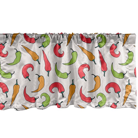 Ambesonne Peppers Window Valance, Cartoon Style Vegetable, 54" X 12", Multicolor