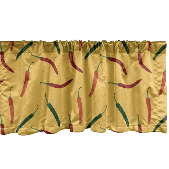 Ambesonne Peppers Window Valance, Mexican Fresh Vegetables, 54" X 18", Multicolor