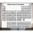 thumbnail image 1 of Ambesonne Periodic Table Curtains 2 Panel Set, Monochrome Science, 108" x 84", Black and White, 1 of 3