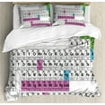 thumbnail image 1 of Ambesonne Periodic Table Duvet Cover Set, Colorful Science, Queen, Dark Grey Sky Blue, 1 of 3