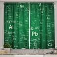 thumbnail image 1 of Ambesonne Periodic Table Kitchen Curtains, Chalk Board Look, 55"x45", Mint Green Forest Green, 1 of 3