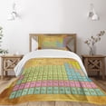thumbnail image 1 of Ambesonne Periodic Table Quilted Bedspread Set 2 Pcs, Colorful Squared, Twin Size, Multicolor, 1 of 5
