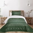 thumbnail image 1 of Ambesonne Periodic Table Quilted Bedspread Set 2 Pcs, Science Elements, Twin Size, Dark Green and White, 1 of 5