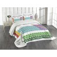 thumbnail image 1 of Ambesonne Periodic Table Quilted Bedspread Set 3 Pcs, Modern Vibrant, King Size, Multicolor, 1 of 5