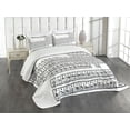 thumbnail image 1 of Ambesonne Periodic Table Quilted Bedspread Set 3 Pcs, Monochrome Science, King Size, Black and White, 1 of 5