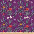 thumbnail image 1 of Ambesonne Periwinkle Fabric by the Yard Upholstery, Various Spring Flowers, 1 Yard, Dark Mauve Multicolor, 1 of 1