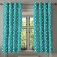 thumbnail image 1 of Ambesonne Persian Grommet Curtain, Moroccan Floral Swirls, 50" x 54", Teal White, 1 of 6