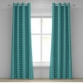thumbnail image 1 of Ambesonne Persian Grommet Curtain, Moroccan Floral Swirls, 50" x 84", Teal White, 1 of 6