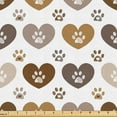 thumbnail image 1 of Ambesonne Pet Fabric by the Yard Upholstery, Paws Pattern Hearts Ornament, 5 Yards, Pale Cinnamon and Warm Taupe, 1 of 1