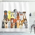 thumbnail image 1 of Ambesonne Pet Lover Shower Curtain, Animals Cartoon, 69"Wx84"L, Multicolor, 1 of 3