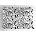 thumbnail image 1 of Ambesonne Pet Pillow Sham, Dogs and Cat Composition, 26" X 20", Black White, 1 of 2