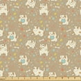 thumbnail image 1 of Ambesonne Pets Fabric by the Yard Upholstery, Pattern Puppies Image, 10 Yards, Tan Multicolor, 1 of 1