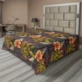 thumbnail image 1 of Ambesonne Petunia Themed Flat Bedding Sheet Soft Top Sheet, Night Jungle Flowers, Full, Pale Olive Green Hot Pink, 1 of 1