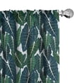 thumbnail image 1 of Ambesonne Philodendron Window Curtains, Exotic Leaf Plant Art, Each 28" W x 84" L, Hunter Green and Petrol Blue, 1 of 4