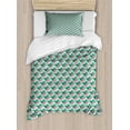 thumbnail image 1 of Ambesonne Philodendron Duvet Cover Sets, Cheerful Tropic Plants, 2-Twin, Forest Green Pink, 1 of 3