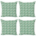 thumbnail image 1 of Ambesonne Philodendron Throw Pillow Cover 4 Pack, Jungle Flora Foliage, 20", Hunter Green Fern Green, 1 of 2