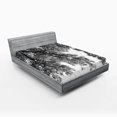 thumbnail image 1 of Ambesonne Photo Fitted Sheet, Tree Branches and Leaves, Full Size, Black and White, 1 of 2