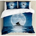 thumbnail image 1 of Ambesonne Piano Duvet Cover Sets, Music Instrument on Night Sea, 2-Queen, Night Blue Slate Blue, 1 of 7