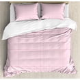 thumbnail image 1 of Ambesonne Picnic Duvet Cover Sets, Basic Picnic Gingham Check, 2-King, Pale Pink White, 1 of 6