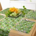 thumbnail image 1 of Ambesonne Pig Table Runner & Placemats, Creatures Cartoon, Placemat 4 pcs + Runner 14"x90", Lime Green Multicolor, 1 of 2